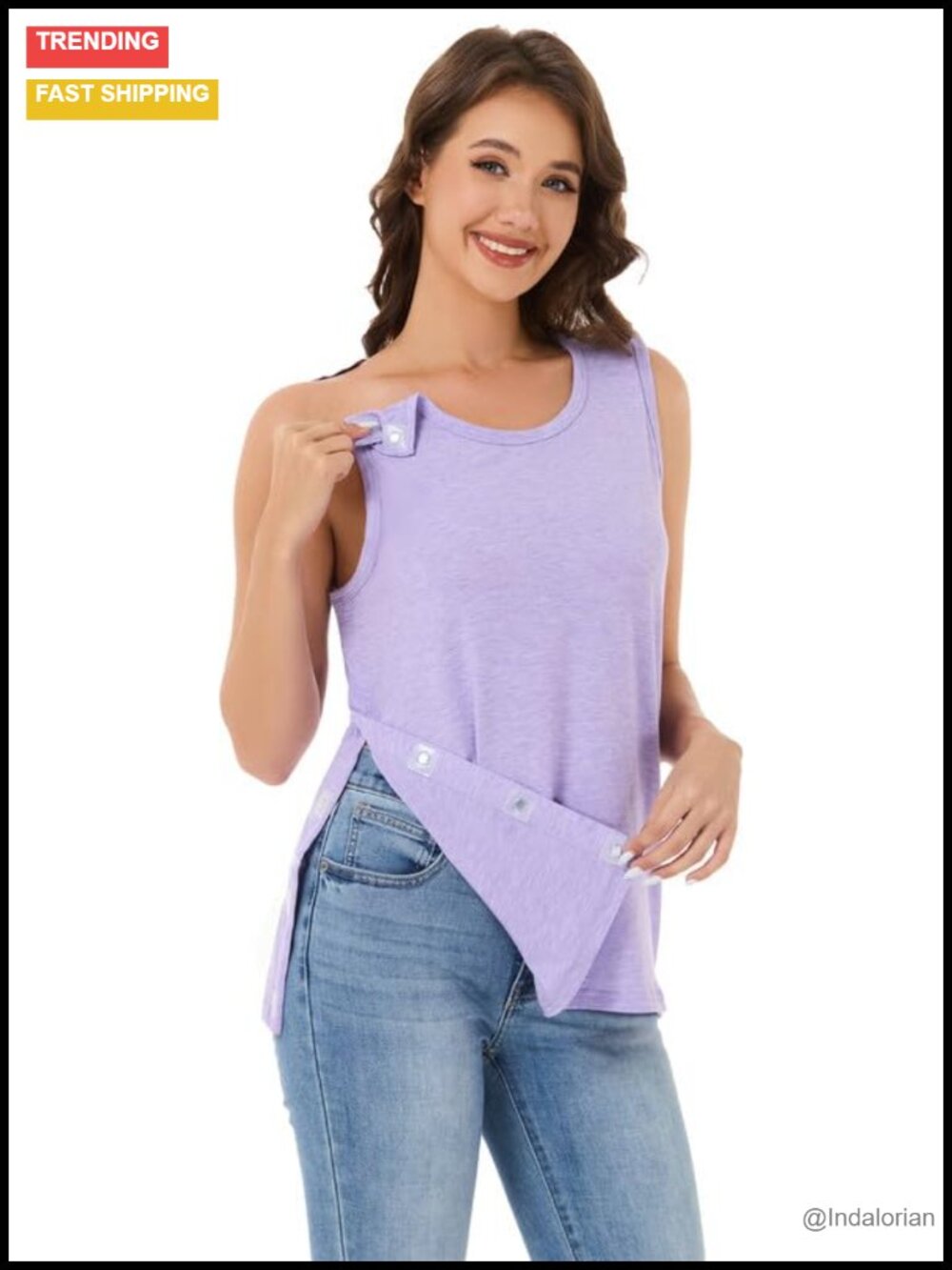Post Surgery Magnetic Button Shirt Sleeveless Recovery Tank